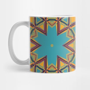 Cartoon Mandala Yellow Blue and Orange Mug